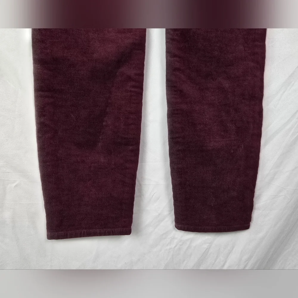 J. Crew Stretch Maroon Corduroy Classic Y2K Streetwear Ankle Slim Pants sz 28